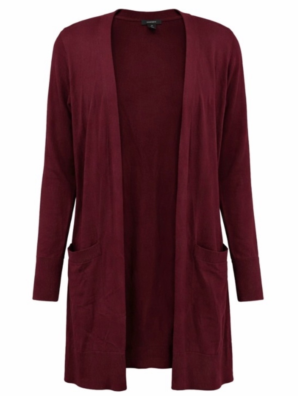 Halogen Cashmere Blend Long Cardigan Sweater size extra small XS Burgundy